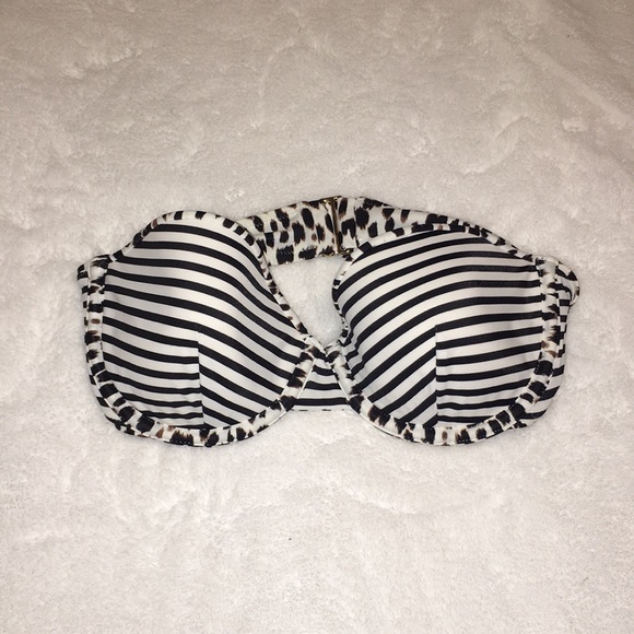 Reversible Animal Print/Striped Bikini Top - Picture 3 of 3